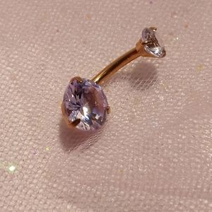 Gold Belly Button Ring 14G